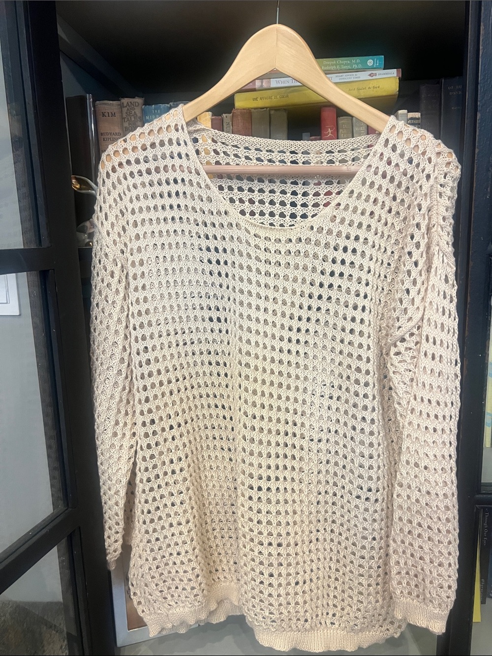 Open Knit Lightweight Sweater - Beige or Bathing Suit Coverup